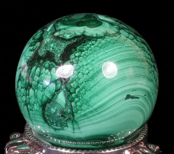 Polished Malachite Sphere - Congo #62970